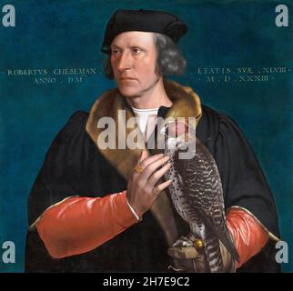 Portrait of Robert Cheseman by Hans Holbein the Younger (1497/8-1543), oil on panel, 1533 Stock Photo