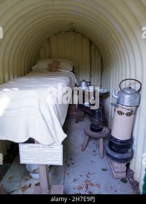World War II Anderson Shelter, Manor farm and country park, Southampton, Hampshire, UK Stock Photo