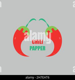 Chili pepper flat icon. Hot food symbol. Logo design element Stock Vector