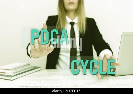 Conceptual display Pdca Cycle. Word Written on use to control and continue improve the processes and products Assistant Offering Instruction And Stock Photo