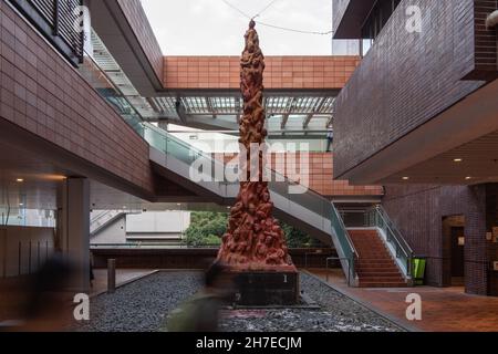 Hong Kong, China. 21st Nov, 2021. The 'Pillar of Shame', sculpture that memorializes those killed in the 1989 Tiananmen crackdown in China, seen displayed at the University of Hong Kong. Credit: SOPA Images Limited/Alamy Live News Stock Photo