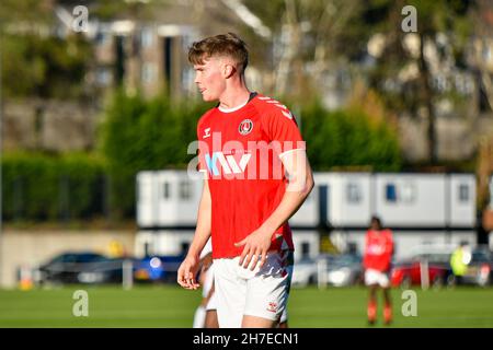 Swansea, Wales. 22 November, 2021. Lucas Ness of Charlton Athletic Under 23s during the Professional Development League game between Swansea City Under 23s and Charlton Athletic Under 23s at the Swansea City Academy in Swansea, Wales, UK on 22, November 2021. Credit: Duncan Thomas/Majestic Media. Credit: Majestic Media Ltd/Alamy Live News Stock Photo