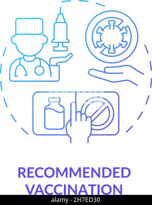 Recommended vaccination blue gradient concept icon Stock Vector