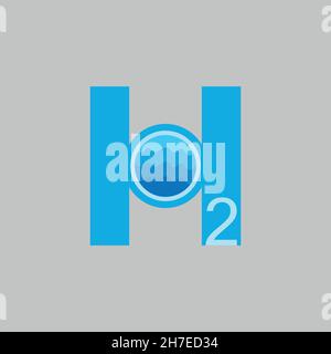 H2O icon. Formula of water symbol. Logo design element Stock Vector