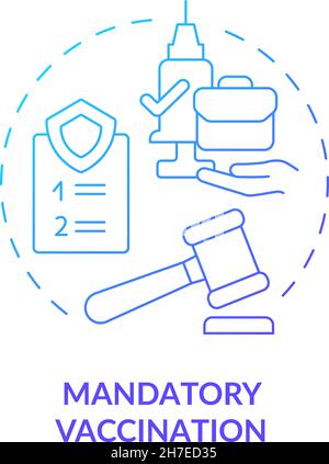 Mandatory vaccination blue gradient concept icon Stock Vector