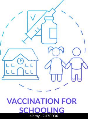 Vaccination for schooling blue gradient concept icon Stock Vector