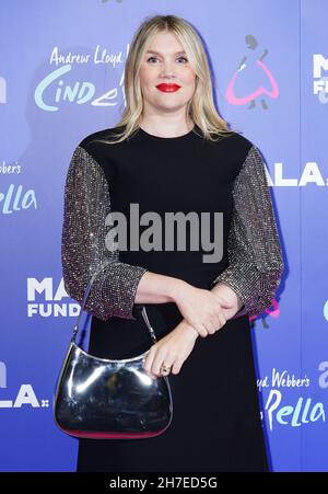 Emerald Fennell arriving for a special gala performance of Andrew Lloyd Webber's Cinderella, to support the Malala Fund, at the Gillian Lynne Theatre in London. Picture date: Monday November 22, 2021. Stock Photo
