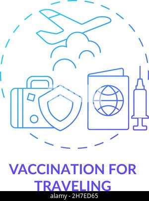 Vaccination for traveling blue gradient concept icon Stock Vector