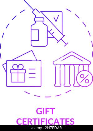 Gift certificates purple gradient concept icon Stock Vector