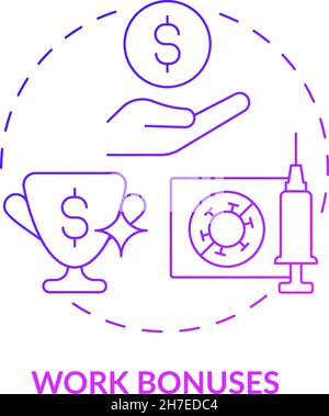 Work bonuses purple gradient concept icon Stock Vector