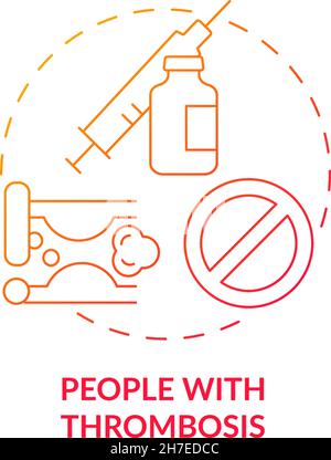 People with thrombosis red gradient concept icon Stock Vector