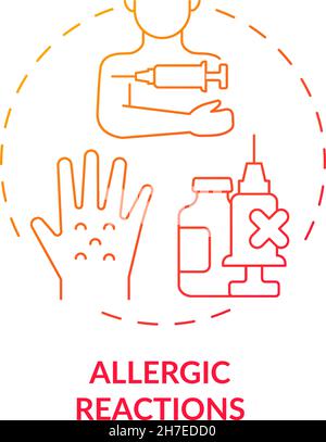 Allergic reactions red gradient concept icon Stock Vector