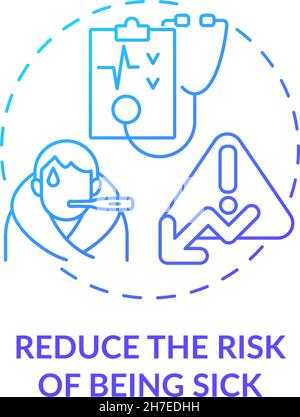 Reduce risk of being sick blue gradient concept icon Stock Vector