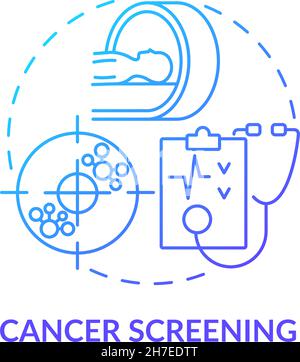 Cancer screening blue gradient concept icon Stock Vector