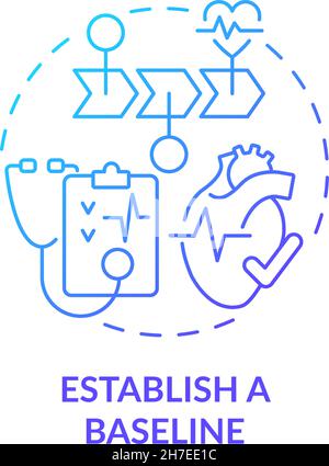 Establish baseline blue gradient concept icon Stock Vector