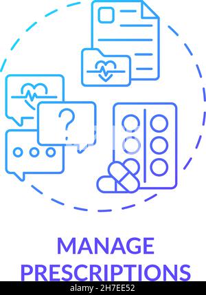 Manage prescriptions blue gradient concept icon Stock Vector