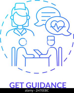 Get guidance blue gradient concept icon Stock Vector