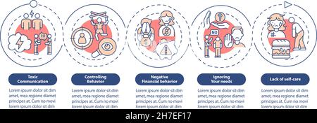 Relationship abuse vector infographic template Stock Vector