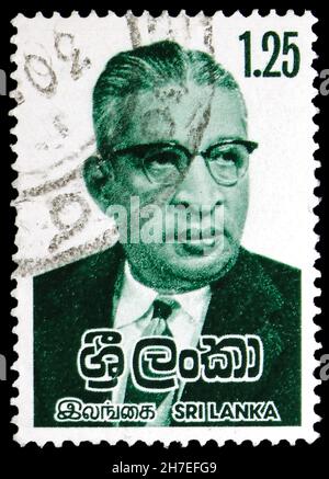 SRI LANKA - CIRCA 1979: a stamp printed in Sri Lanka shows Parliament ...