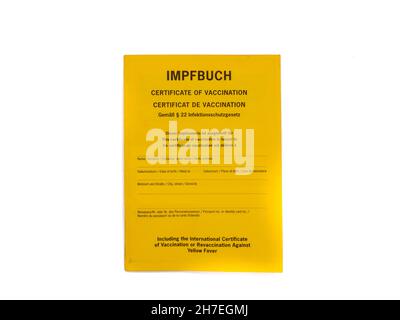Vaccination book isolated on white background Stock Photo
