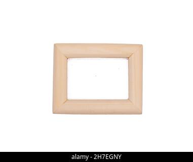 Wooden picture frame isolated on white background Stock Photo