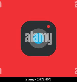 Photo icon. Gallery attachment button. Live video symbol. Selfie sign. Logo design element Stock Vector