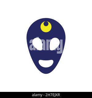 Alien icon. Space science symbol. Logo design element Stock Vector