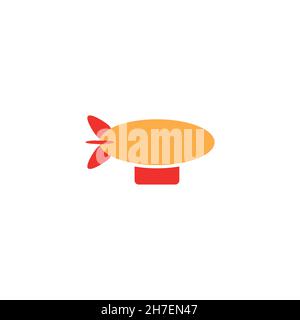 Zeppelin icon. Travel balloon symbol. Vintage airplane sign. Logo design. Stock Vector
