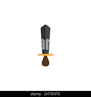 Sword line icon. Simple style battle poster background symbol. Logo design element. T-shirt printing. Vector for sticker. Stock Vector