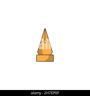 Pen tool flat icon. Illustration design tool button. Logo design element Stock Vector