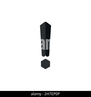 Exclamation mark flat icon. Danger symbol. Info button. Question sign. Logo design element Stock Vector