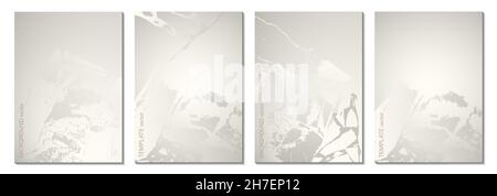 A set of vertical universal backgrounds with marble texture. Suitable for presentations, brochures, covers, business cards, postcards, posters. Stock Vector