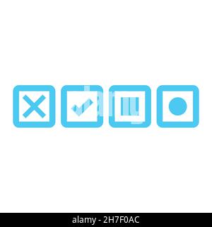 Checkbox set with checked checkboxes vector icons for apps and websites. Stock vector illustration isolated Stock Vector