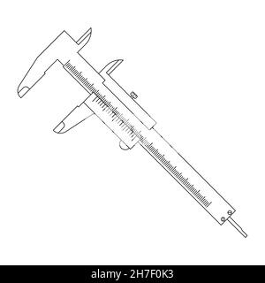 Calipers measure icon . Vernier caliper icon. Vector illustration. Linear tool symbol Stock Vector