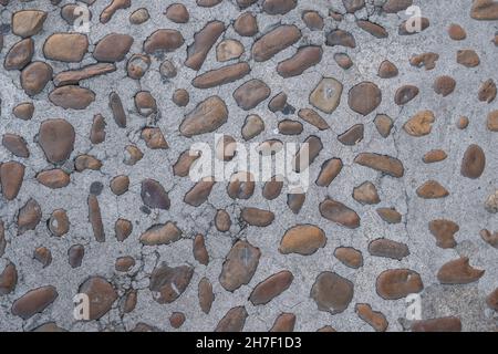 cement pebble floor texture Stock Photo