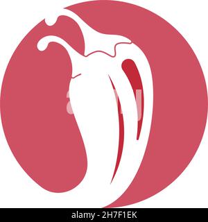 Chilli, red pepper icon logo design illustration vector Stock Vector