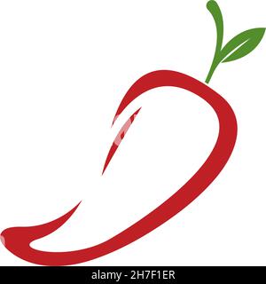 Chilli, red pepper icon logo design illustration vector Stock Vector