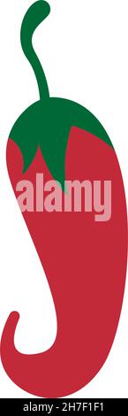 Chilli, red pepper icon logo design illustration vector Stock Vector