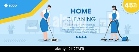 Home Cleaning Service Cover Editable of Square Background Suitable for Social media, Feed, Card, Greetings, Print and Web Internet Ads Stock Vector