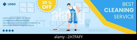 Home Cleaning Service Banner Editable of Square Background Suitable for Social media, Feed, Card, Greetings, Print and Web Internet Ads Stock Vector