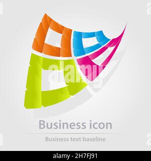 Originally designed color abstract vector business icon for creative design tasks Stock Vector