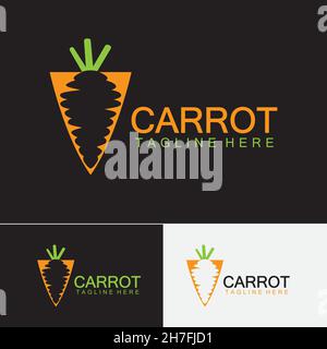 Carrot logo vector icon illustration design template Stock Vector