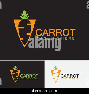 Carrot logo vector icon illustration design template Stock Vector