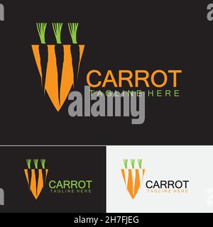 Carrot logo vector icon illustration design template Stock Vector