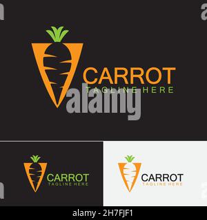 Carrot logo vector icon illustration design template Stock Vector