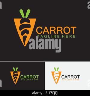 Carrot logo vector icon illustration design template Stock Vector