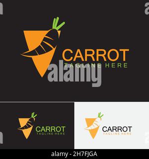 Carrot logo vector icon illustration design template Stock Vector