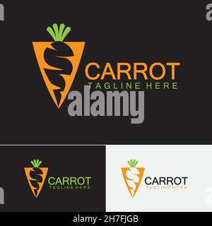 Carrot logo vector icon illustration design template Stock Vector