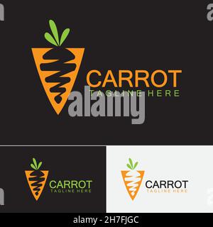Carrot logo vector icon illustration design template Stock Vector