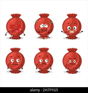 Red candy wrap cartoon character with nope expression. Vector illustration Stock Vector